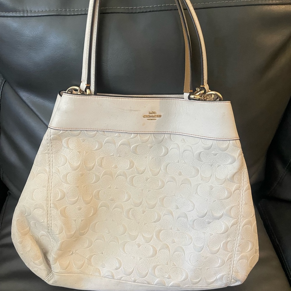 Cream Coach bag used
